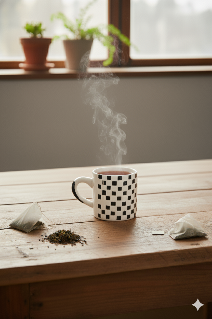 Checkered Ceramic Cup