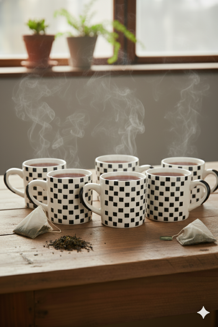 Checkered Ceramic Cup