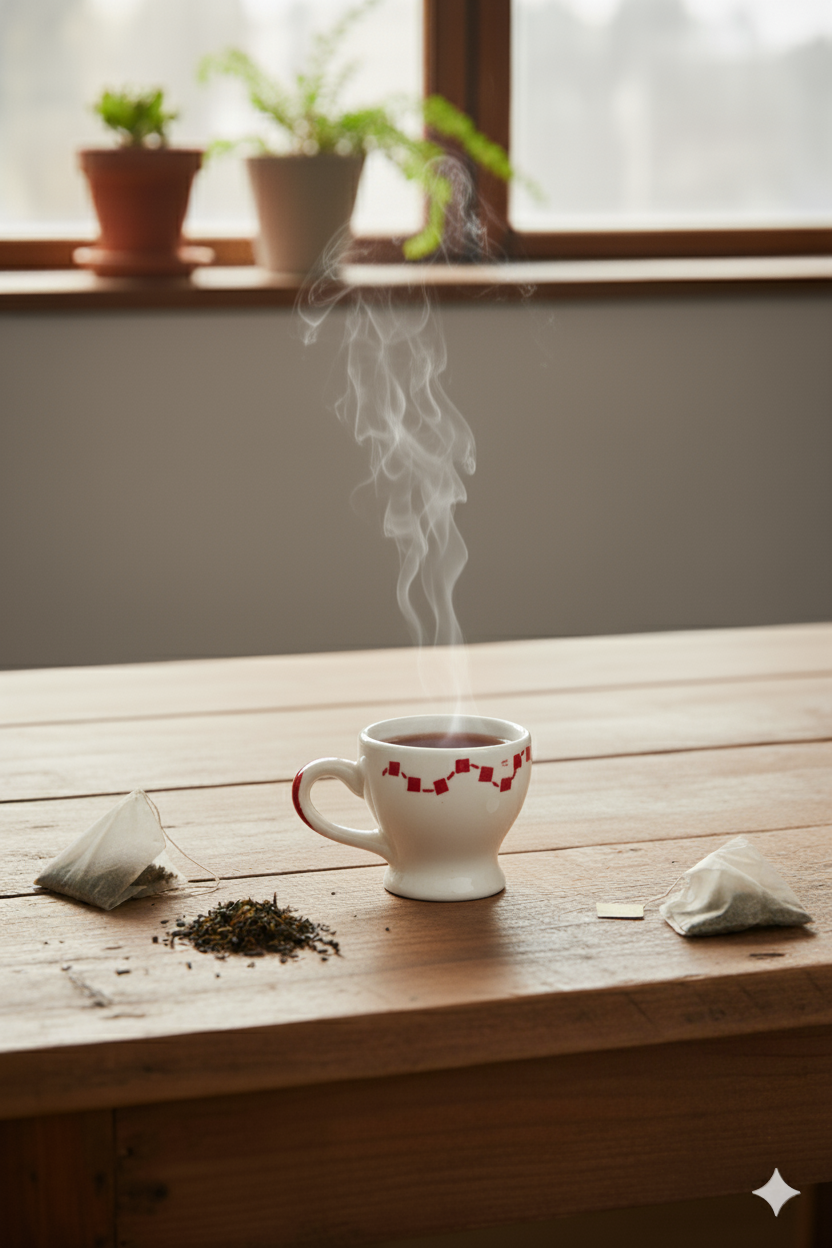Red Patterned Ceramic Cup