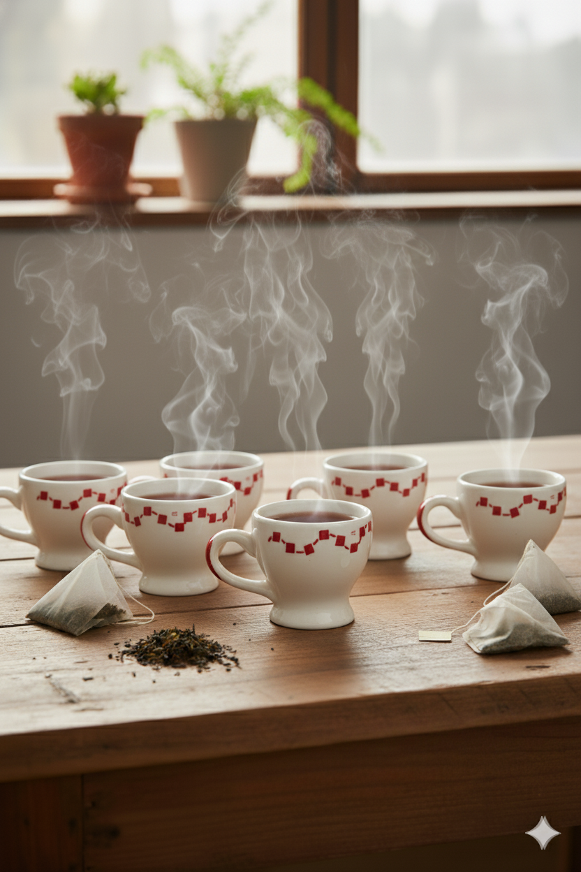 Red Patterned Ceramic Cup