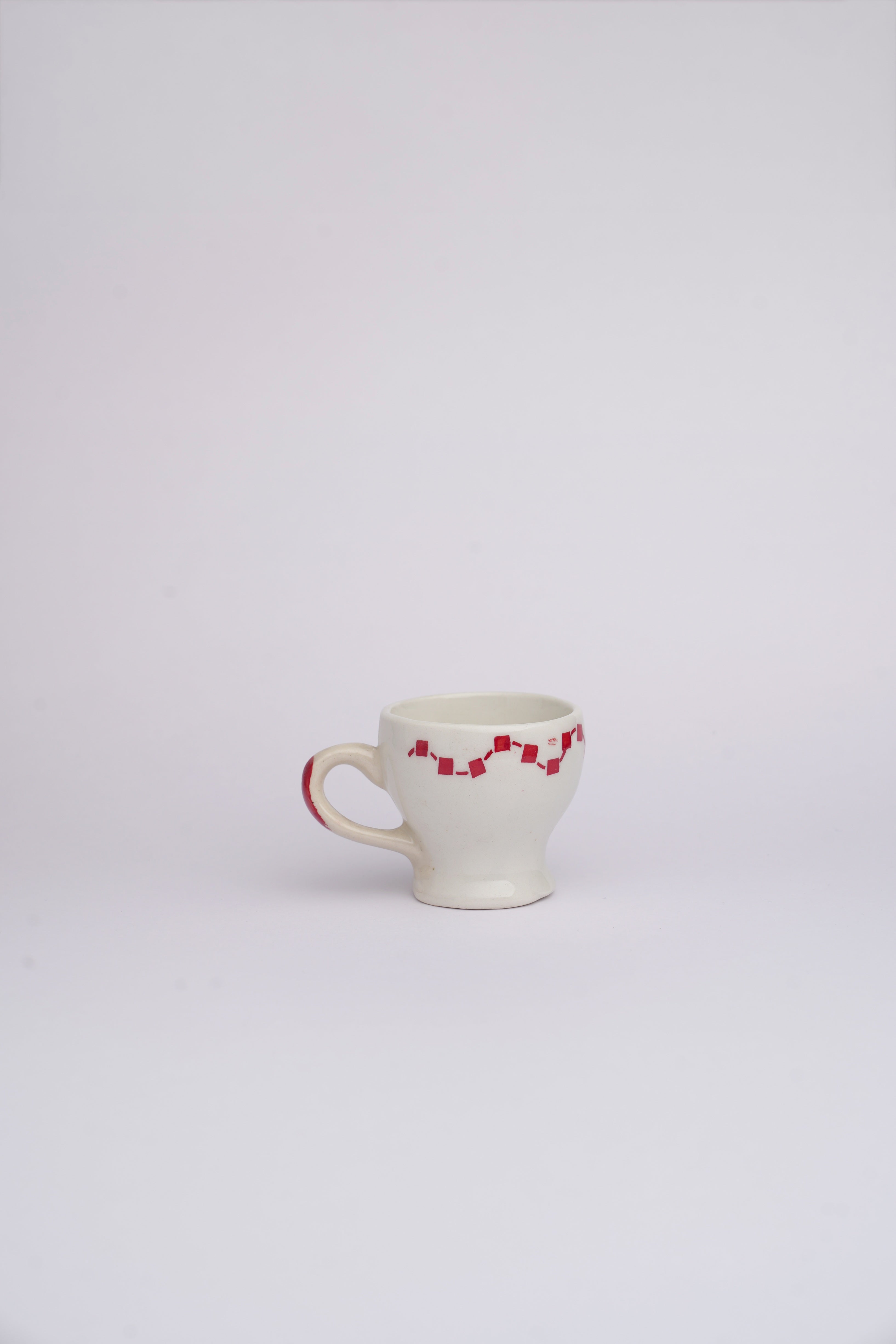 Red Patterned Ceramic Cup