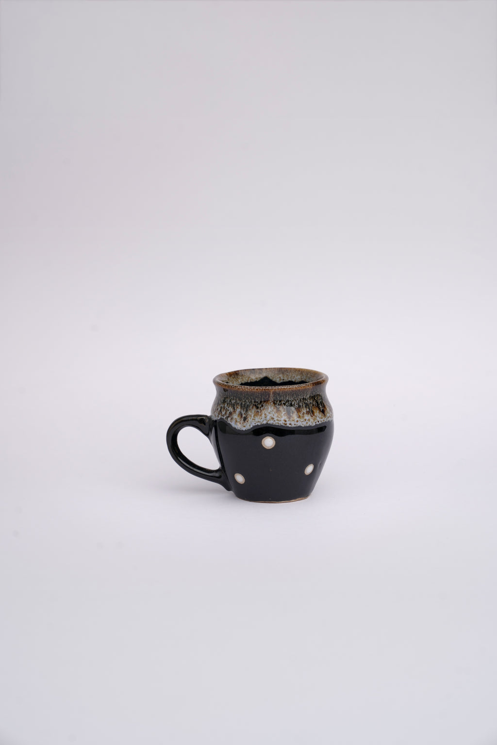 Black Polka Dot Ceramic Cup