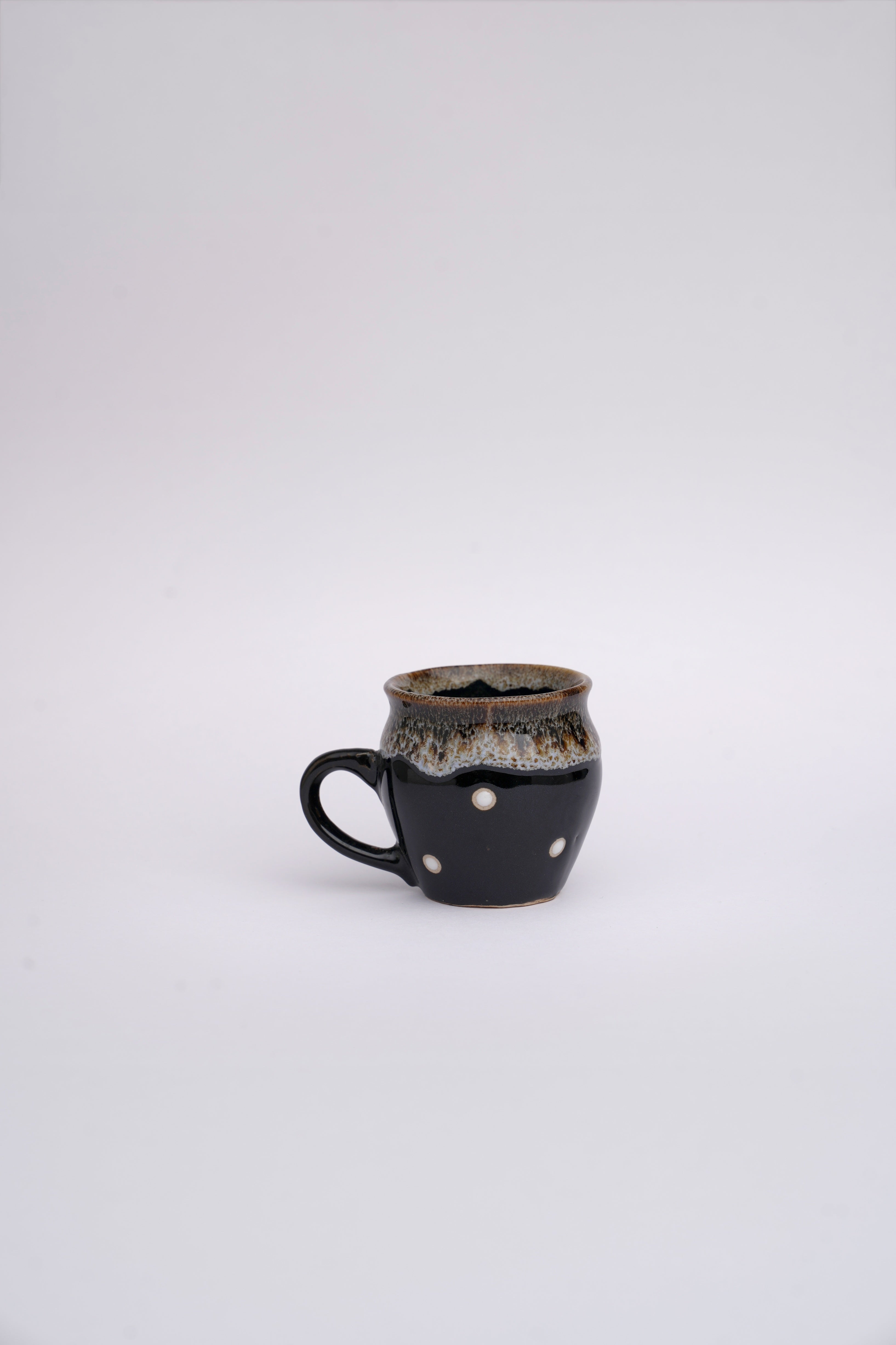 Black Polka Dot Ceramic Cup