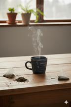 Black Stripped Ceramic Cup