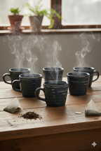 Black Stripped Ceramic Cup