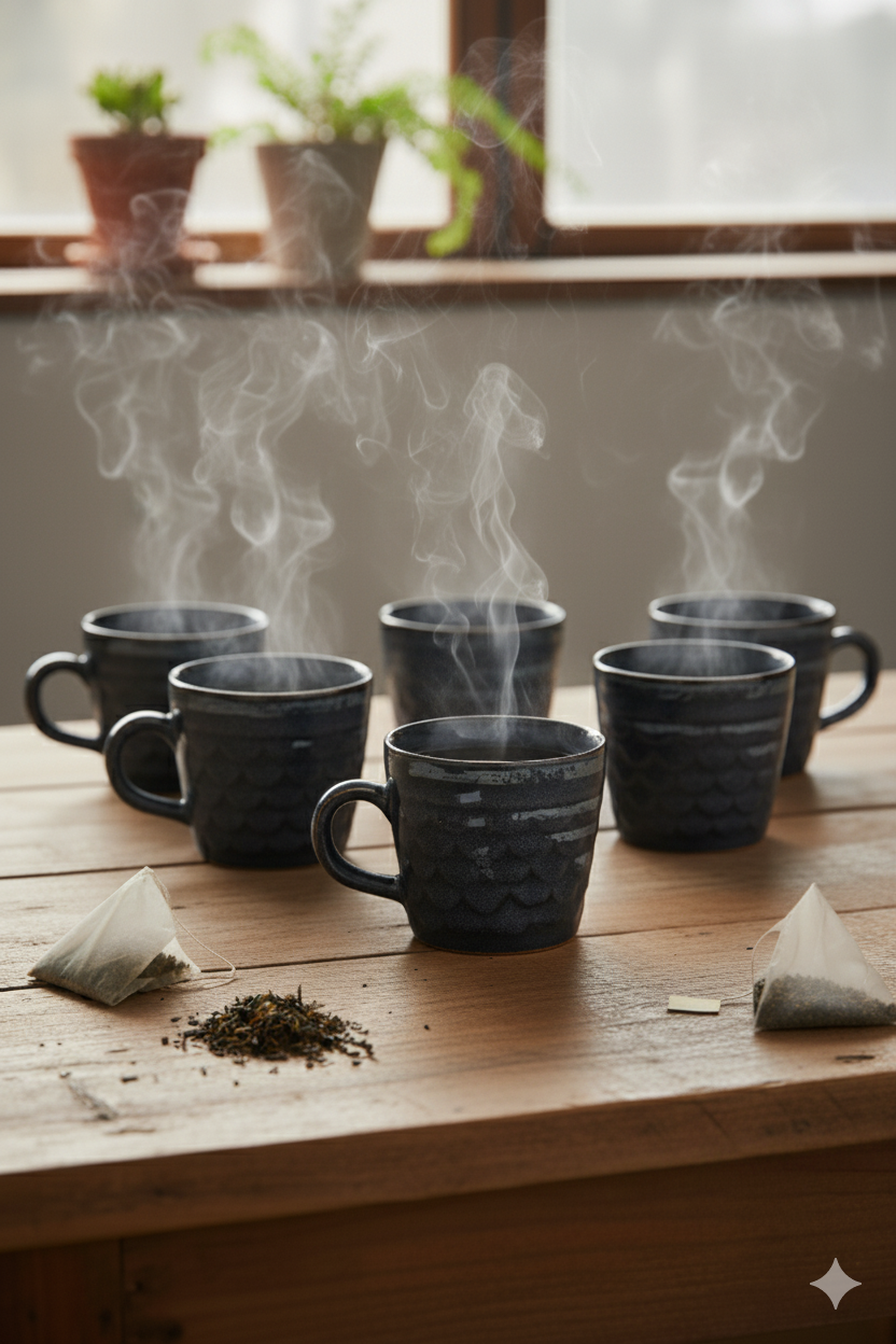 Black Stripped Ceramic Cup